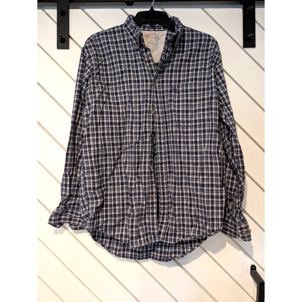 Arrow Men Plaid Long Sleeve Button Down Shirt Medium